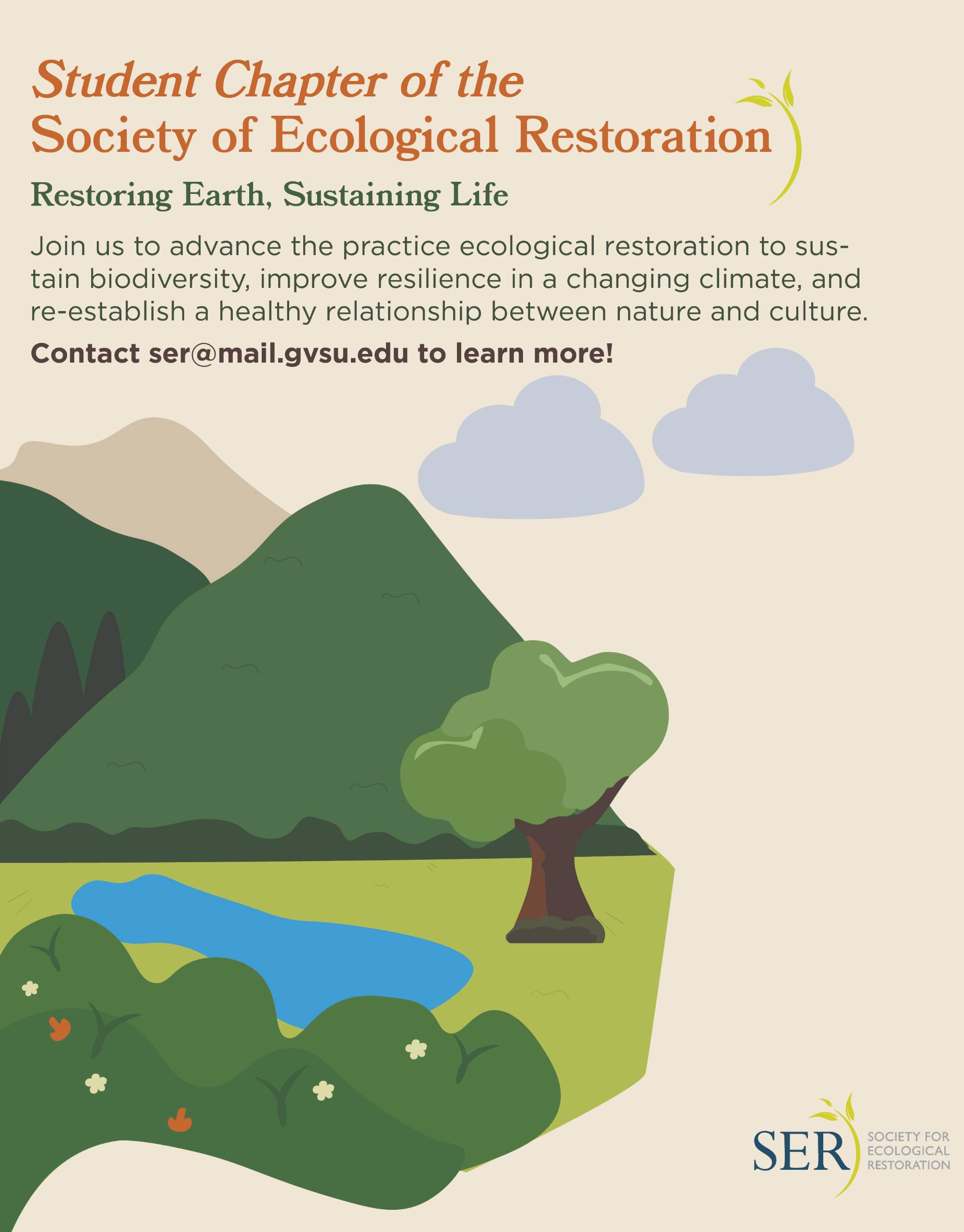 Promo poster for Student Chapter of the Society Ecological Restoration